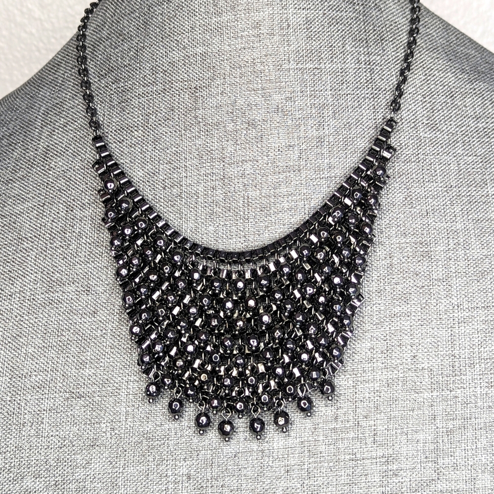 Hematite color "Chainmail'  Neckle